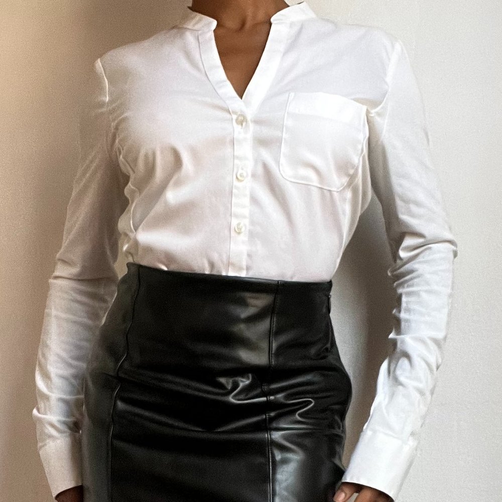 Calvin Klein white button blouse